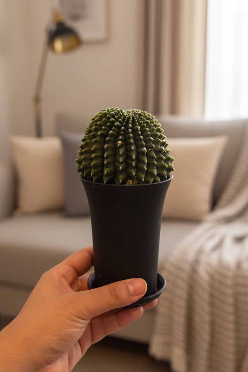 Gymnocalycium mihanovichii Crest – Lady Hand + Cozy Room