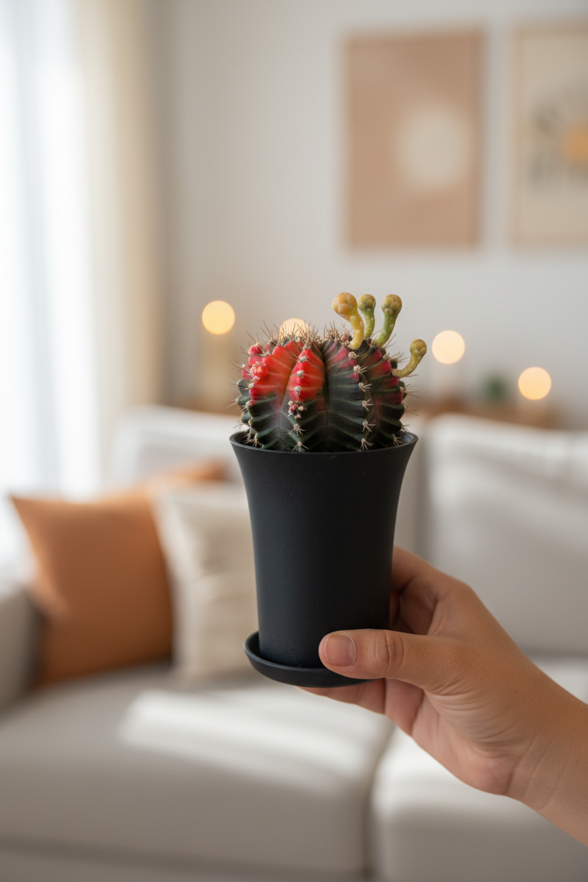 Gymnocalycium mihanovichii – Lady Hand + Cozy Background