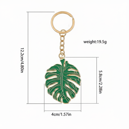 Tropical Monstera Leaf Keychain - سلسلة مفاتيح ورقة المونستيرا الاستوائية