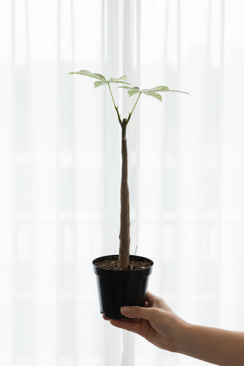 Pachira Aquatica Variegated Money Tree in nursery pot