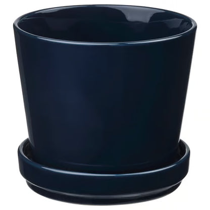 Dark Blue Ceramic Pot – Planter | أصيص سيراميك أزرق داكن