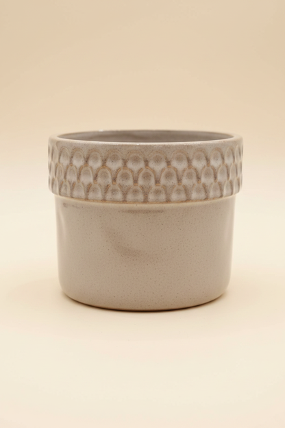 Light Grey Ceramic Pot Front View