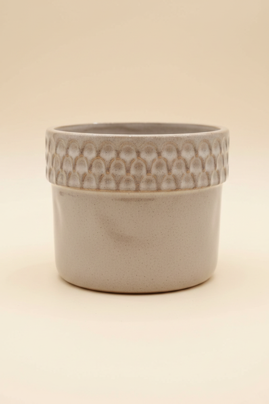 Light Grey Ceramic Pot Hand Hold