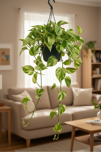 Marble Queen Pothos – Hanging Living Room