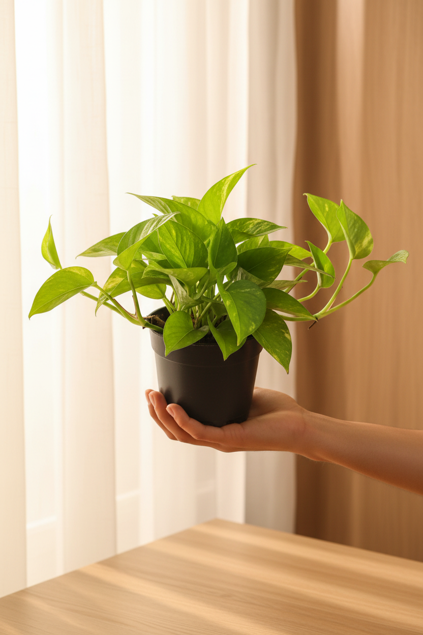 Money Plant — Lady Holding Cozy Background
