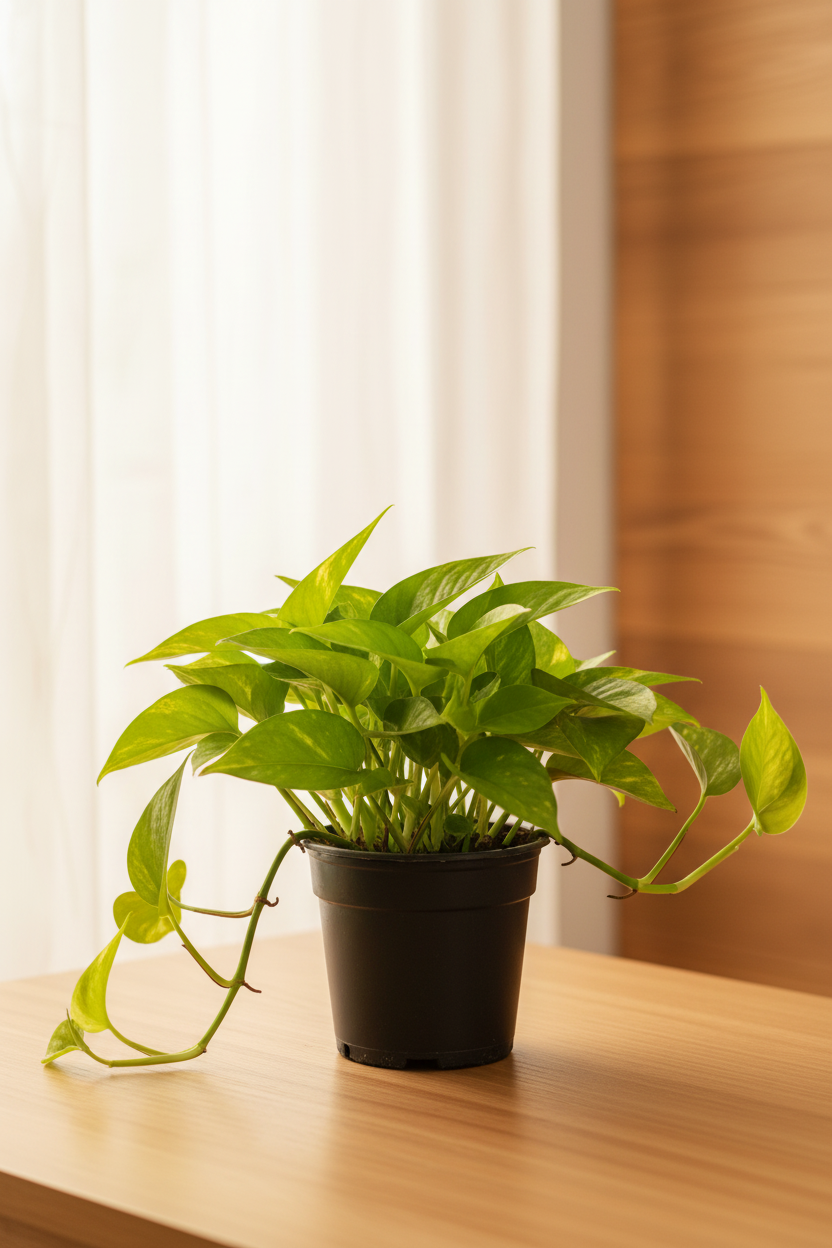 Money Plant — On Table Cozy Background