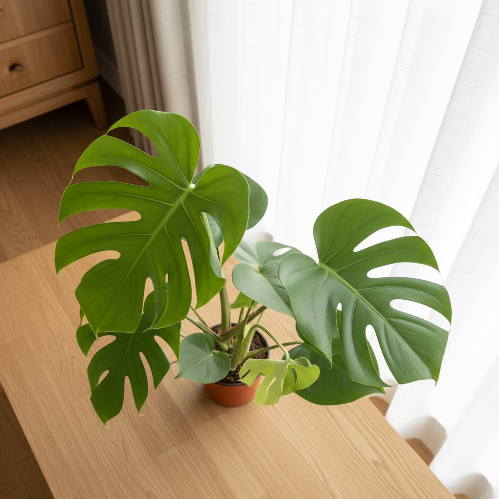 Monstera Deliciosa Green — Top View