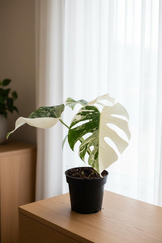Monstera Variegata Half Moon — Side View