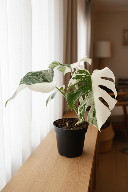 Monstera Variegata Half Moon — Side View