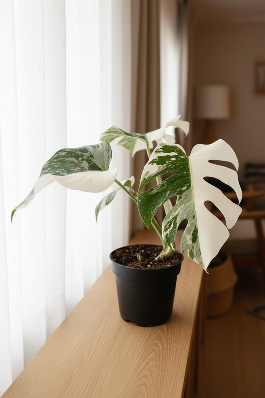 Monstera Variegata Half Moon — Side View