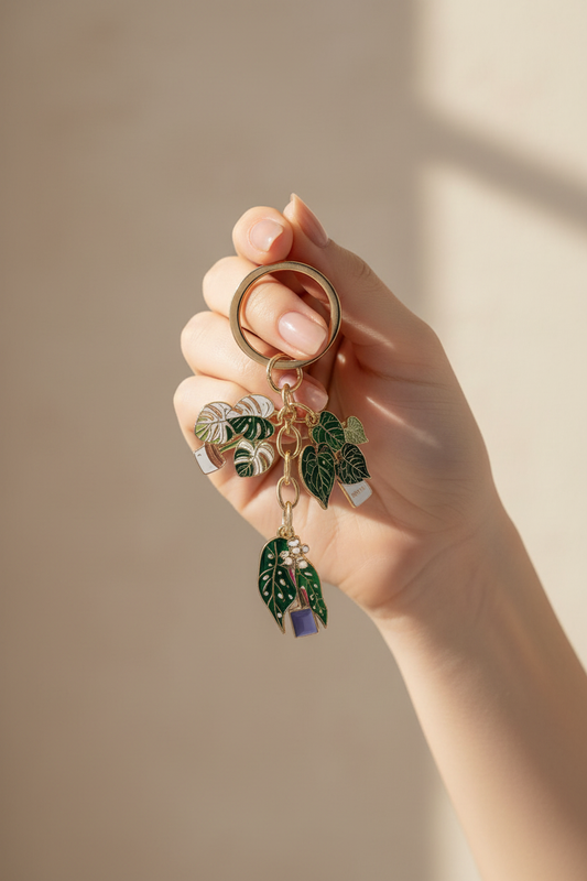 Plant Keychain on Model Hand