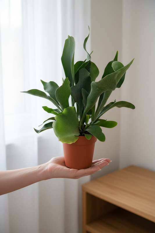 Platycerium bifurcatum — Hand Only Cozy Window