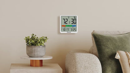 Geevon Digital Temperature & Humidity Meter - LCD Hygrometer for Indoor Use | ساعة رقمية GEEVON مع مقياس الحرارة والرطوبة