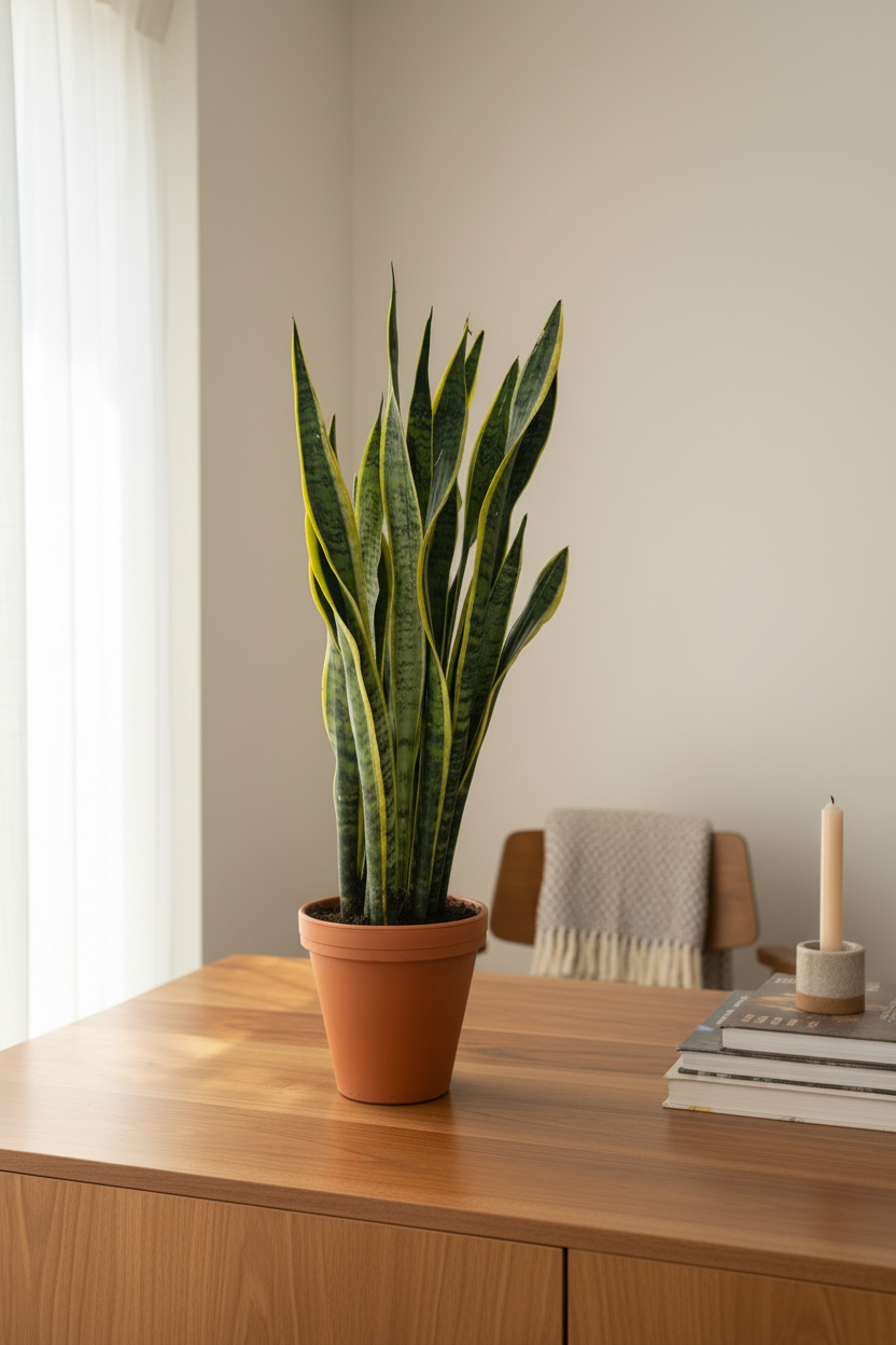 Snake Plant - Warm Lifestyle Console Table