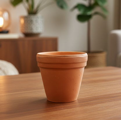 Terracotta Pot Front View - Cozy Living Room