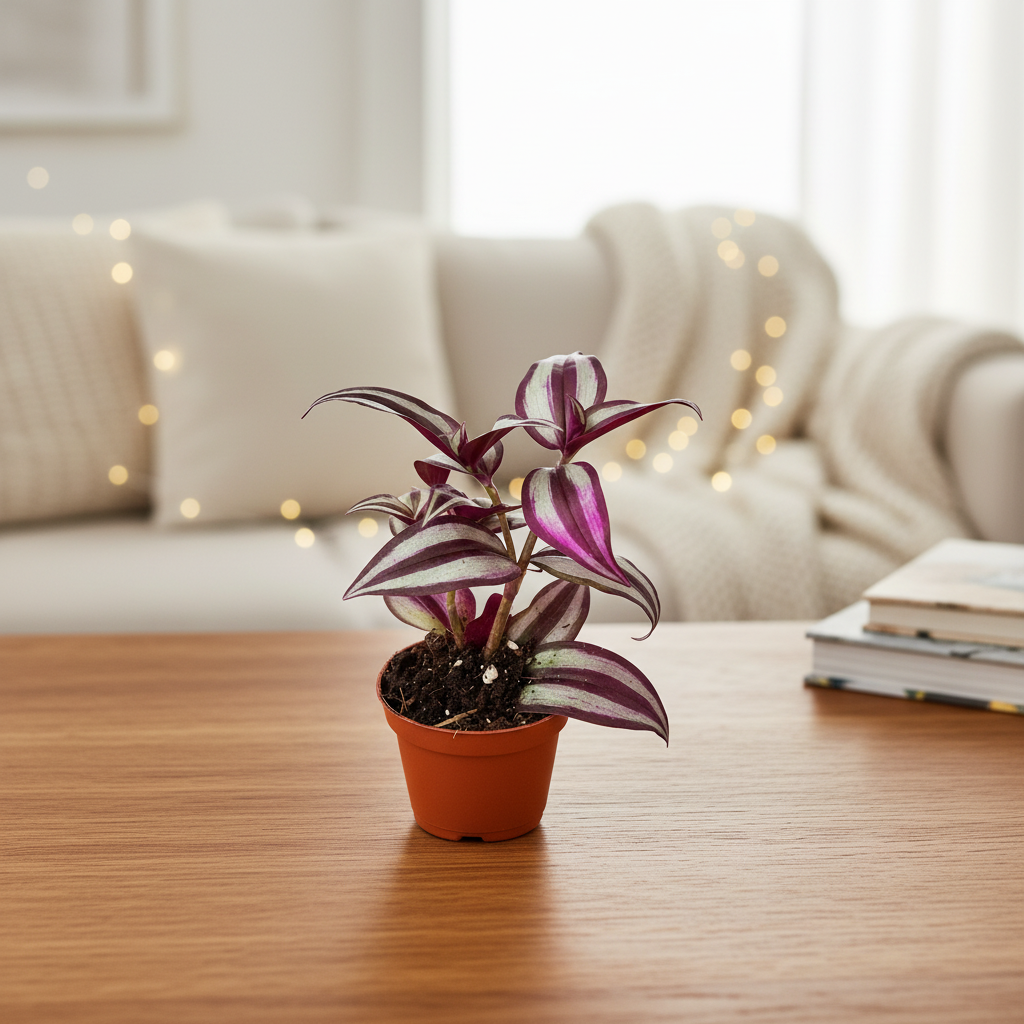 Tradescantia Zebrina - Cozy Living Room